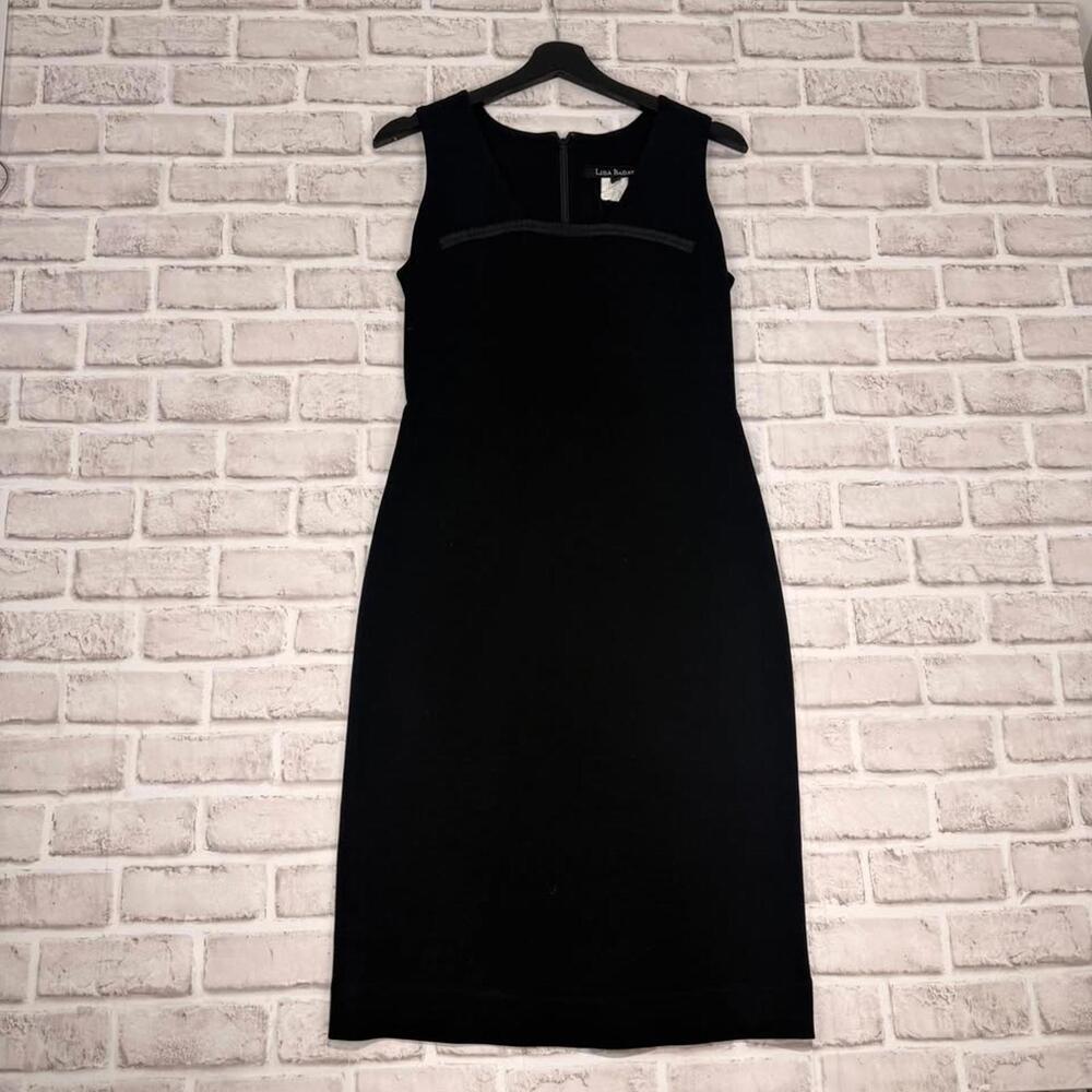 Lida Baday Little Black Dress Bodycon Sleeveless Made in Canada Women's Size 10‎